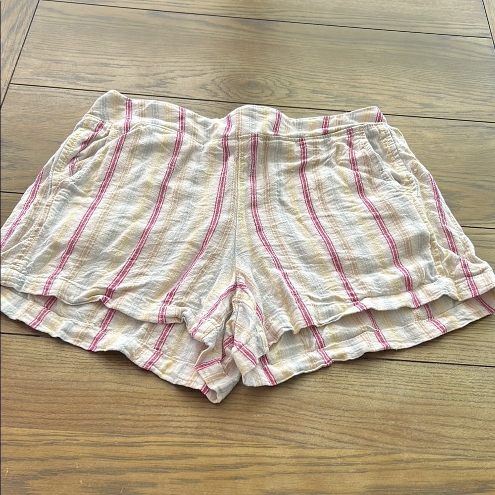 GAP Cream and multicolored stripes  High Waist Shorts Relaxed Fit